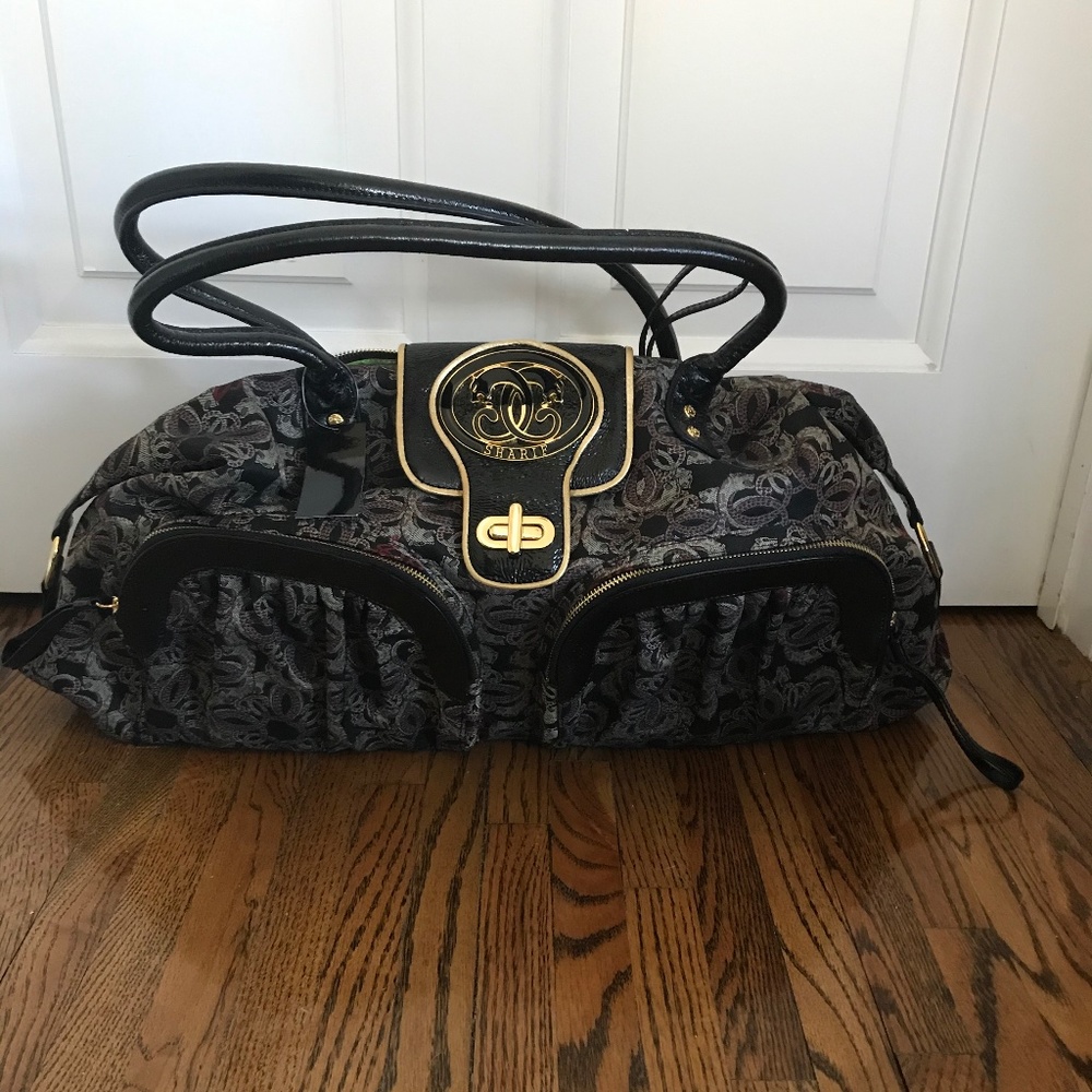 Sharif Black and Red Handbag